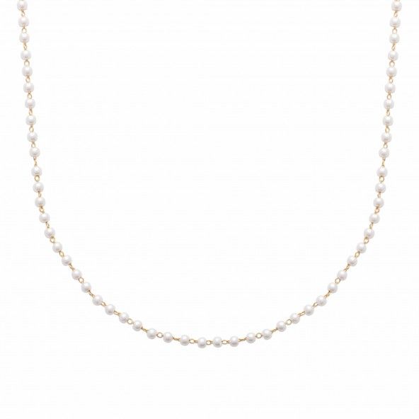 Collier avec des perles plaqué or 45 cm