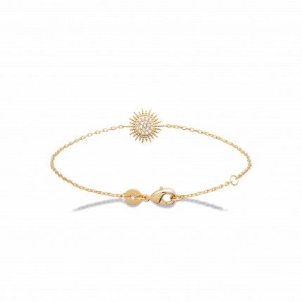 Gold-plated Sun Bracelet with Zirconia 18 cm