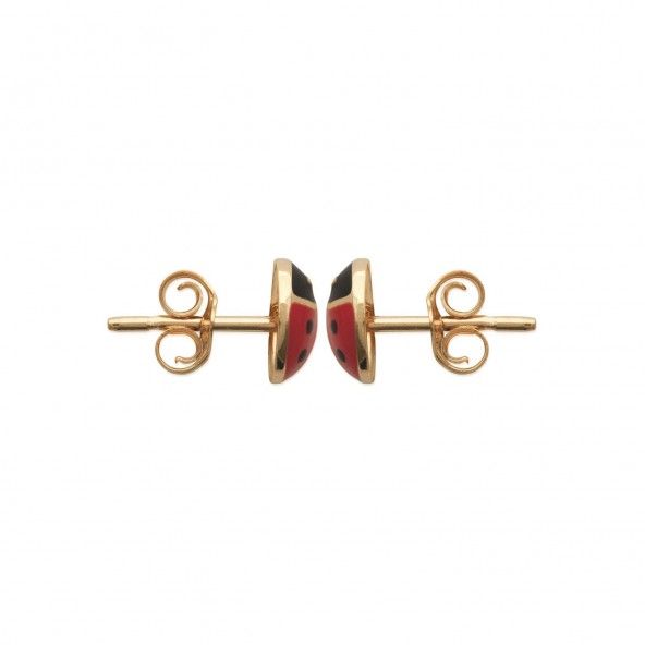Gold-plated Ladybug-shaped Earrings