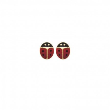 Gold-plated Ladybug-shaped Earrings