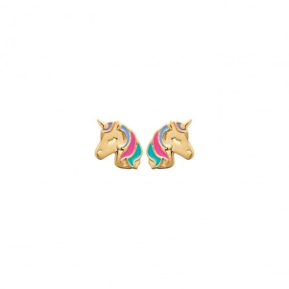Earrings Unicorn-shaped Gold-plated